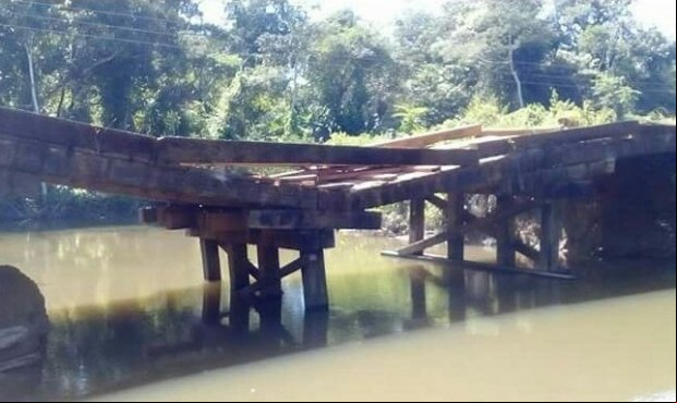 Ponte estadual entre Apiacás e Nova Monte Verde apresenta situação de risco a transeuntes