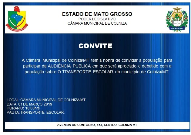 Convite para Audiência Pública