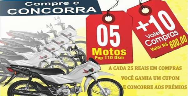 Mega Sorteio da Loja Líder e Loja Econômica será nesta quinta-feira com premiação de 05 motos e 10 vales compras