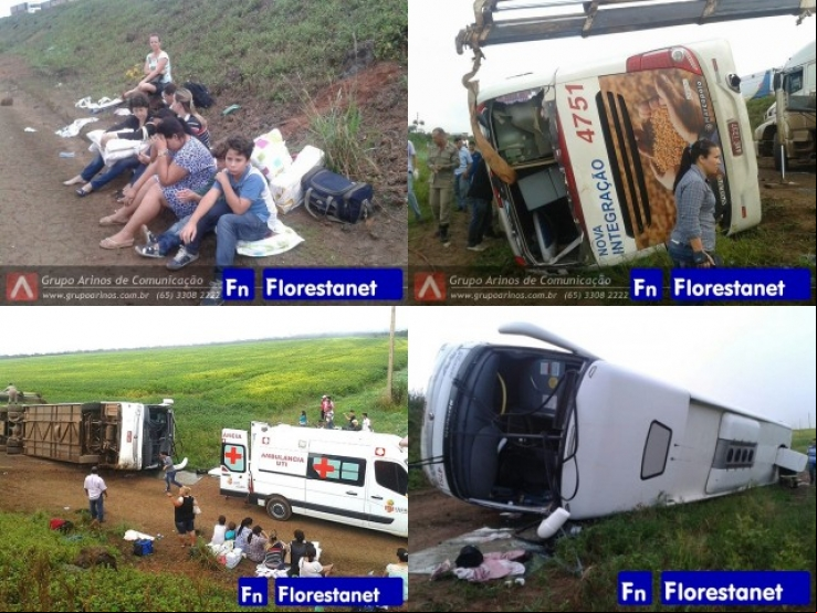 Onibus que vinha para Alta Floresta capota: 4 mortes confirmadas