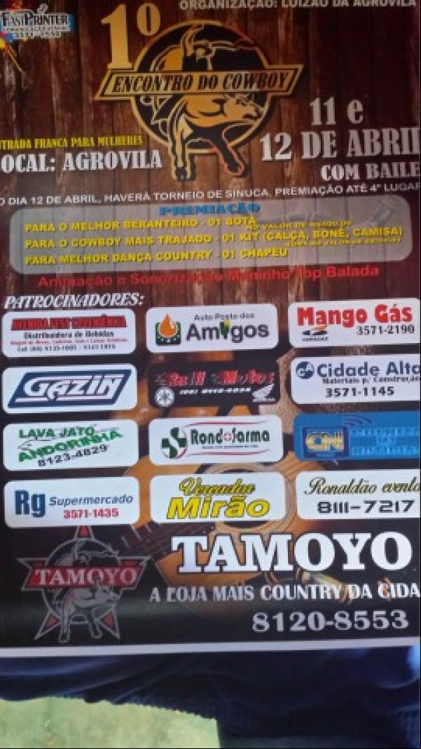 Vem ai o 1º Encontro do Cowboy na Agrovila em Colniza