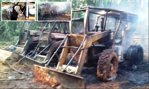 Após viralização de vídeo na internet, Ibama faz operação no Assentamento Ena, Tratores e camionetes são incendiados (veja fotos e vídeo)
