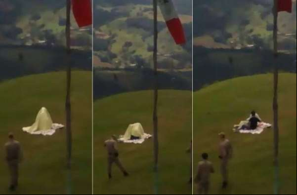 Casal é flagrado fazendo sexo ao vivo em cima do morro em Tangará