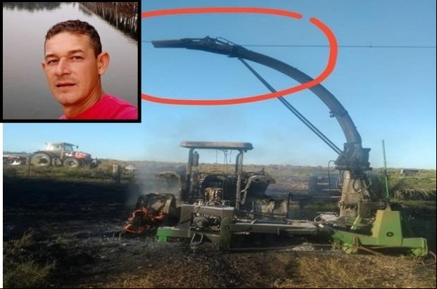 Homem morre com descarga elétrica enquanto operava trator