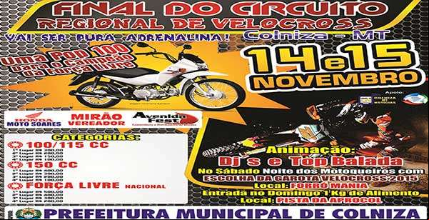 Colniza sediará a grande final do II Regional Norte de Velocross 2015