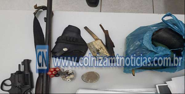 Policiais Civis e Militares de Colniza/MT prendem sitiantes por porte ilegal de armas